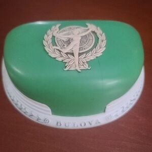 50's Vintage Bulova Women's Watch Case Box Goddess of Time Art Deco Elegant